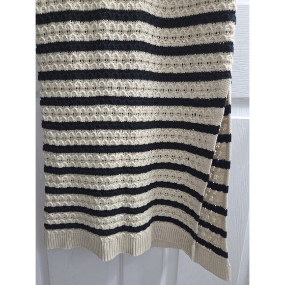 House of Harlow 1960 Crochet Beige Black Stripe Lined Halter Maxi Dress Small - Picture 4 of 12